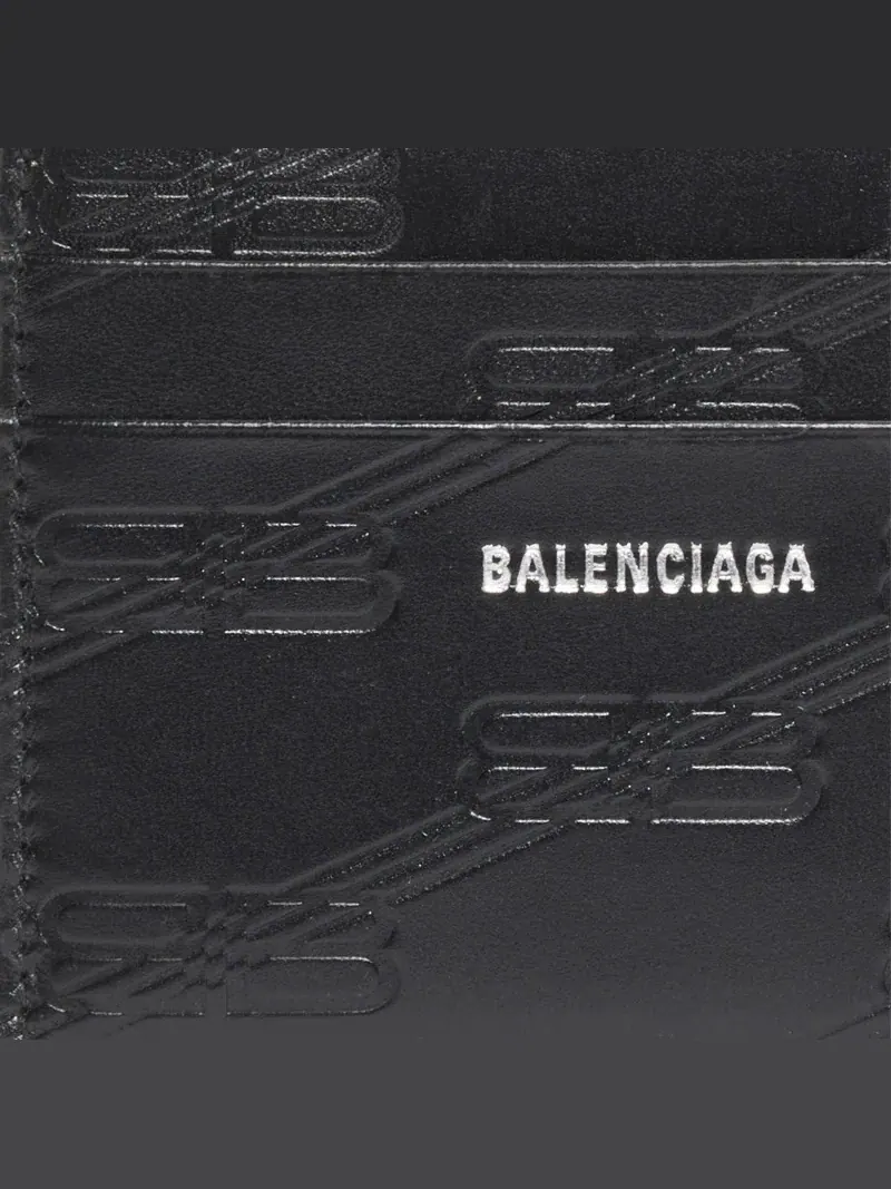 Чехол для карточек Balenciaga с тисненым монограммом — изображение 3 из 3, черный