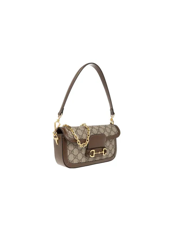 Сумка через плечо Gucci Horsebit 1955 — изображение 2 из 4, бежевый