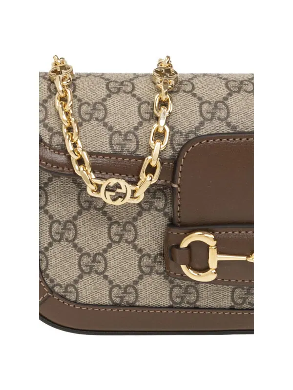 Сумка через плечо Gucci Horsebit 1955 — изображение 4 из 4, бежевый