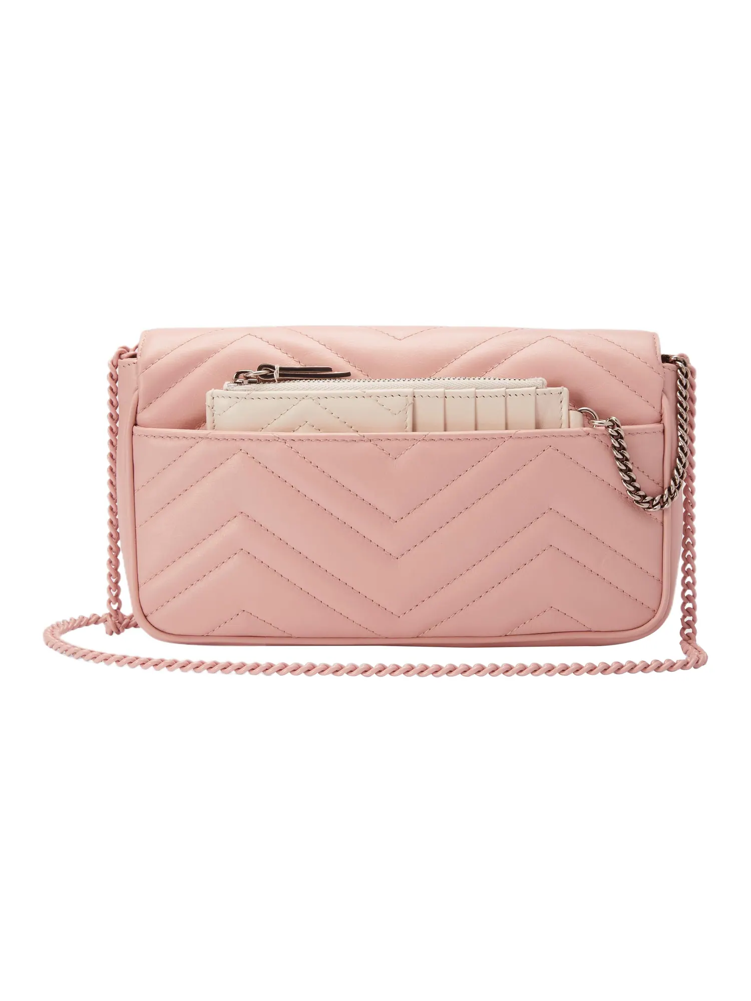 Сумка высококачественная кожа Gucci GG Marmont — изображение 5 из 6, розовый