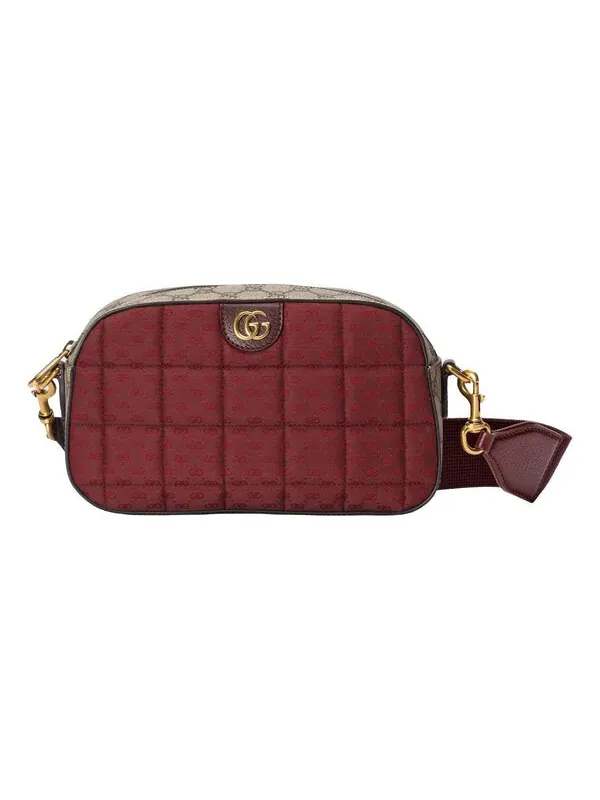 Сумка мини через плечо канвас gg Gucci GG Canvas Small, бургундский — изображение 1 из 1, бордовый