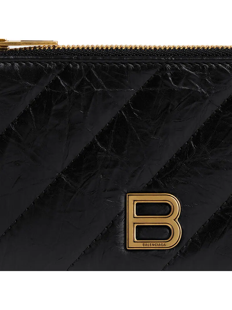(WMNS) Balenciaga Crush Длинный держатель для монет и карт, стеганый — изображение 3 из 3, черный