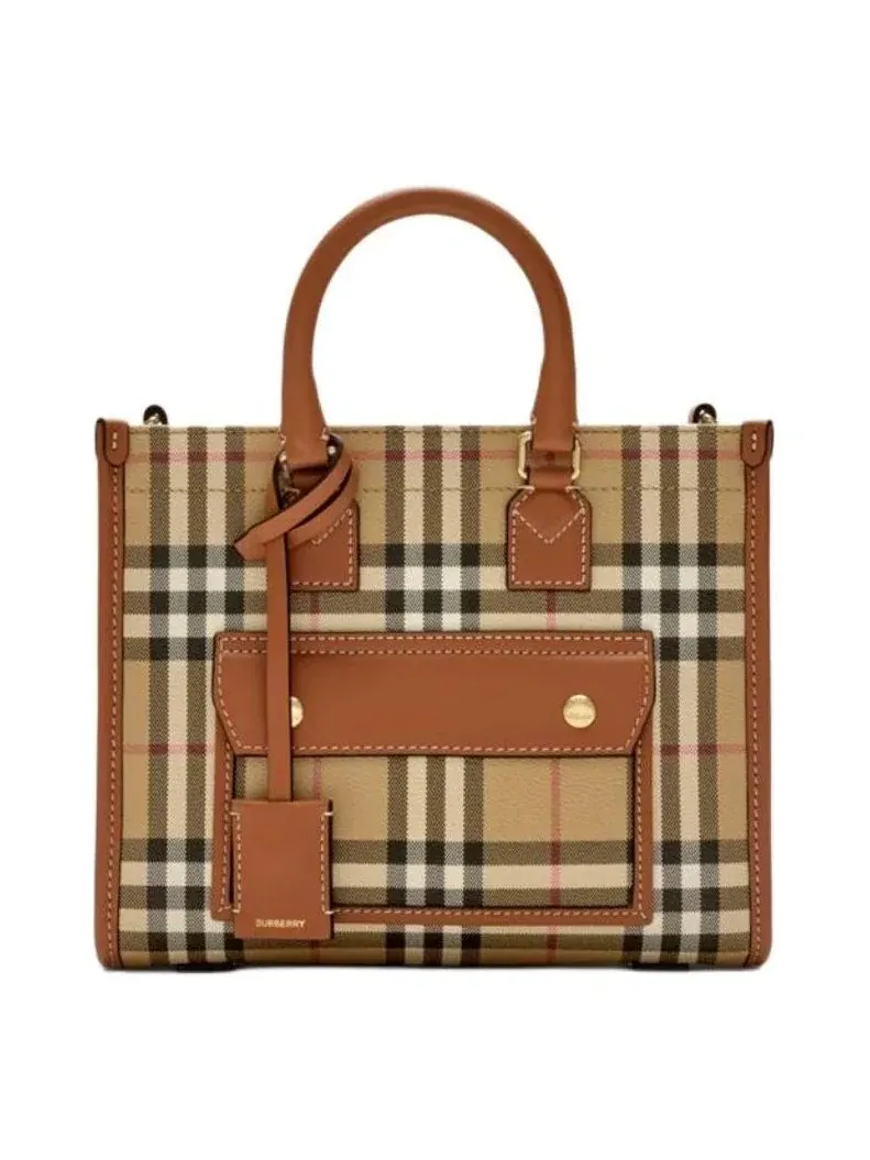 Сумка Burberry Mini Freya Tote Archive Beige/Briar Brown — изображение 1 из 5, бежевый