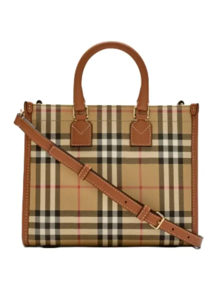 Сумка Burberry Mini Freya Tote Archive Beige/Briar Brown — изображение 2 из 5, бежевый