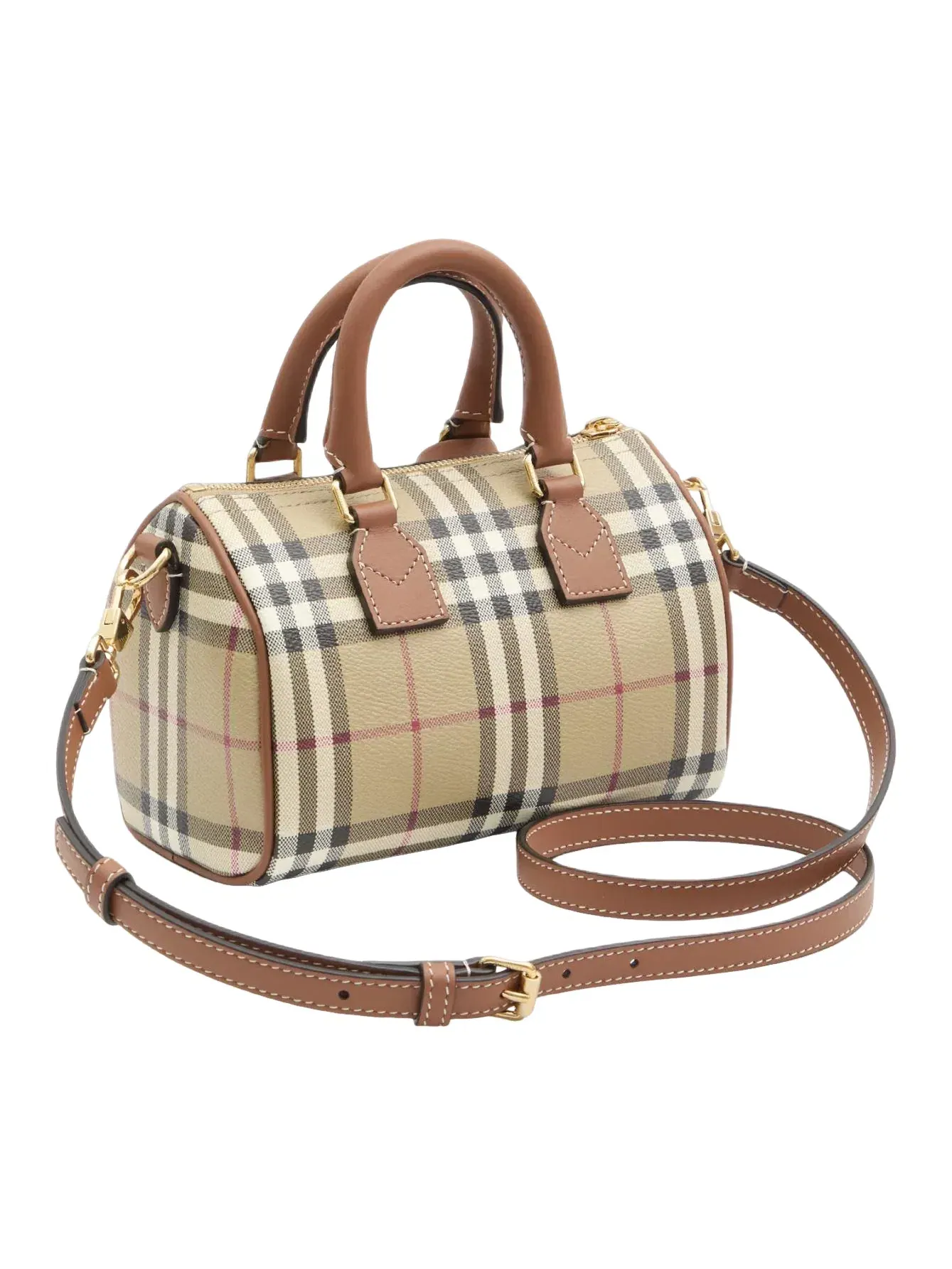 Женская сумка из хлопка с моделью Mini Check Bowling Burberry — 2
