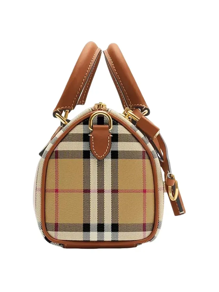 Женская сумка из хлопка с моделью Mini Check Bowling Burberry — 4