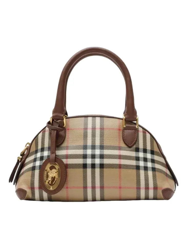 Женская сумка мини из хлопка с кожаными ручками Burberry Mini Primrose Bag — изображение 1 из 4, бежевый