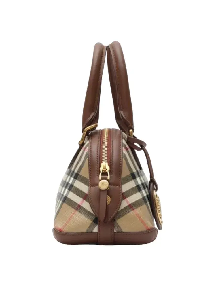 Женская сумка мини из хлопка с кожаными ручками Burberry Mini Primrose Bag — изображение 2 из 4, бежевый