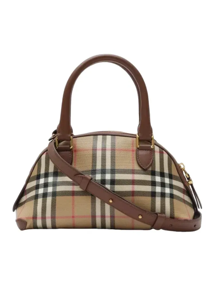 Женская сумка мини из хлопка с кожаными ручками Burberry Mini Primrose Bag — изображение 3 из 4, бежевый