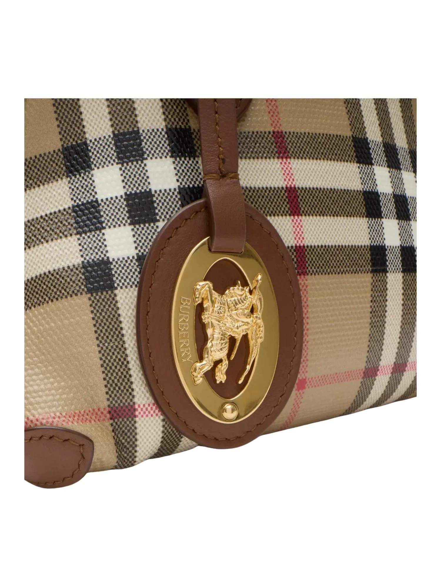 Женская сумка мини из хлопка с кожаными ручками Burberry Mini Primrose Bag — изображение 4 из 4, бежевый