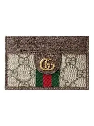 Кошелек для карт Gucci 26 Ophidia — изображение 1 из 4, бежевый