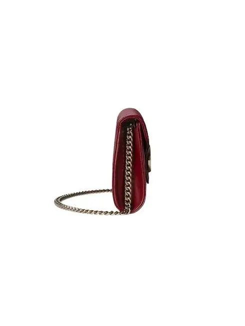 (WMNS) Кошелек-цепочка Gucci 25 GG Marmont — изображение 4 из 8, красный