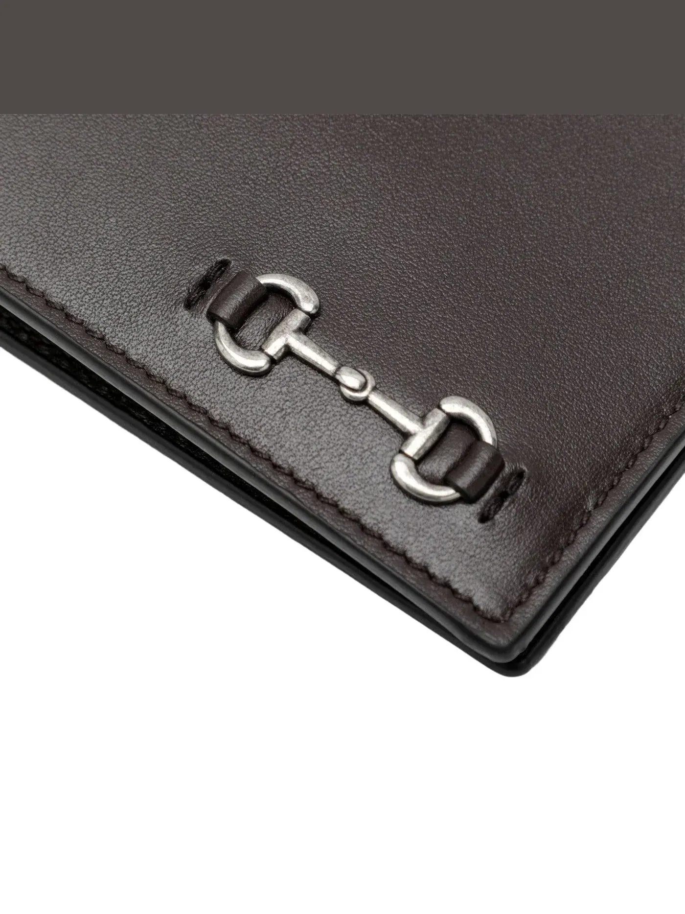 Кошелек Gucci 25 Bi-Fold Wallet с пряжкой в виде конской уздечки — изображение 3 из 4, коричневый