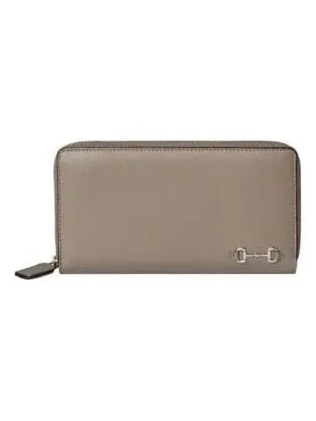 Кошелек Gucci 25 Horsebit Zip Around Wallet — изображение 1 из 4, бежевый