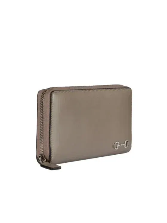 Кошелек Gucci 25 Horsebit Zip Around Wallet — изображение 2 из 4, бежевый