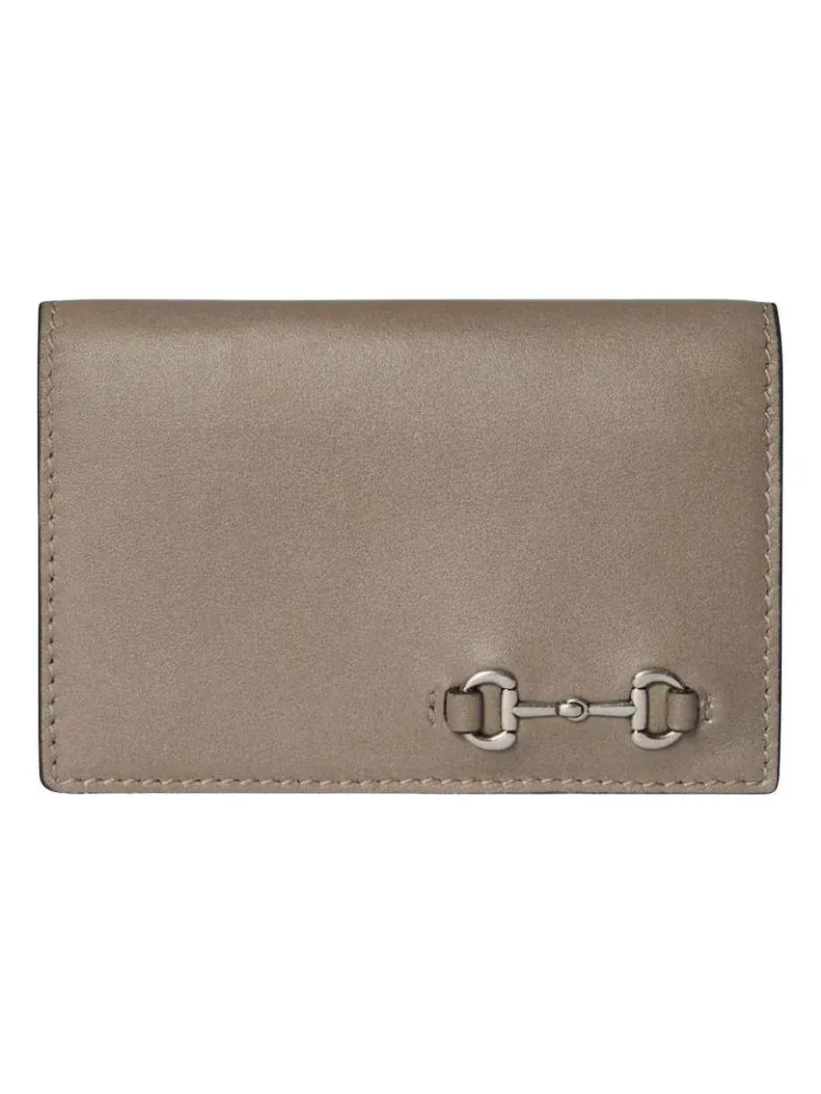 Футляр для карт Gucci 25 Horsebit Long Card Case — изображение 1 из 3, бежевый