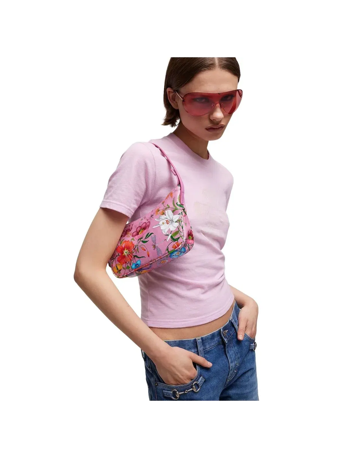 Сумка женская кросс-боди Gucci Lady Lunetta — изображение 8 из 9, розовый
