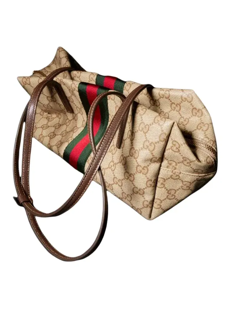 Сумка женская средняя top-handle канва, кожа, хлопок Gucci Melrose Boston — 3