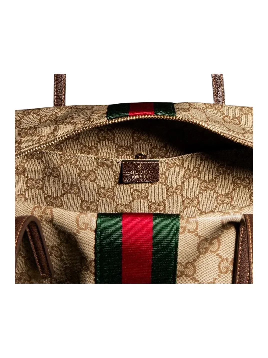 Сумка женская средняя top-handle канва, кожа, хлопок Gucci Melrose Boston — 4