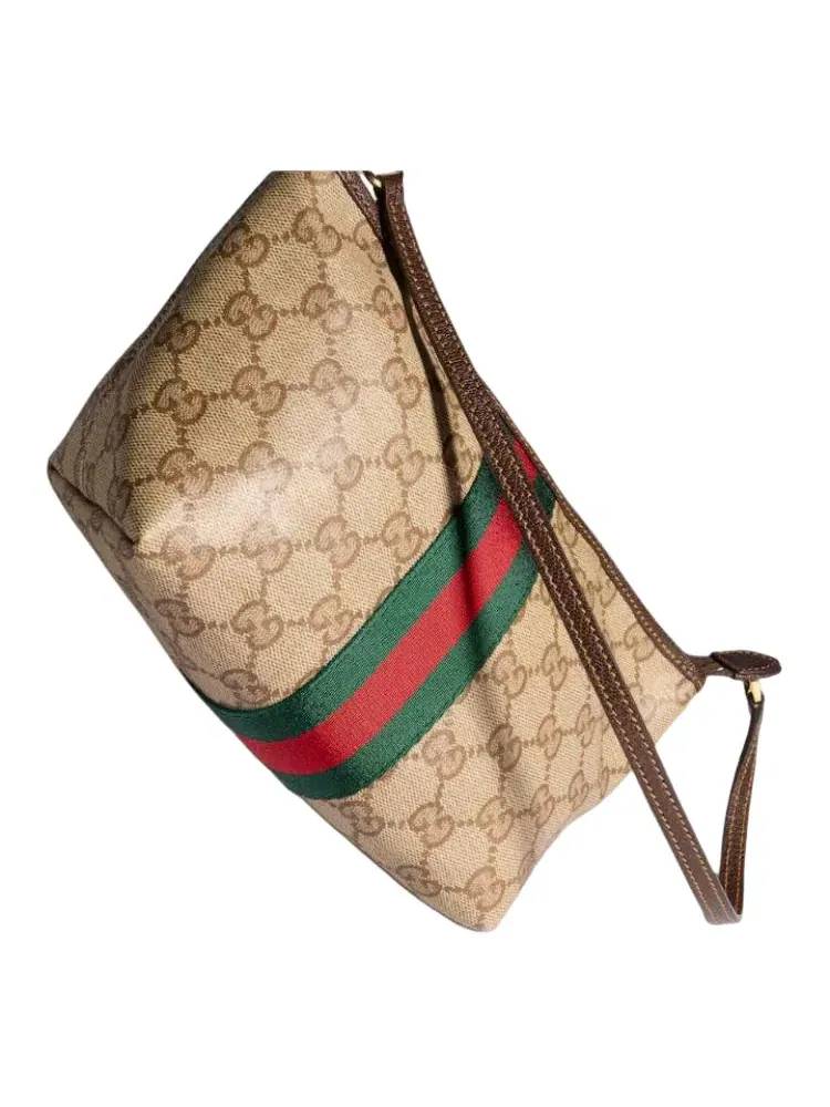 Маленькая косметичка Gucci с ремешком и лентой — изображение 4 из 6, бежевый