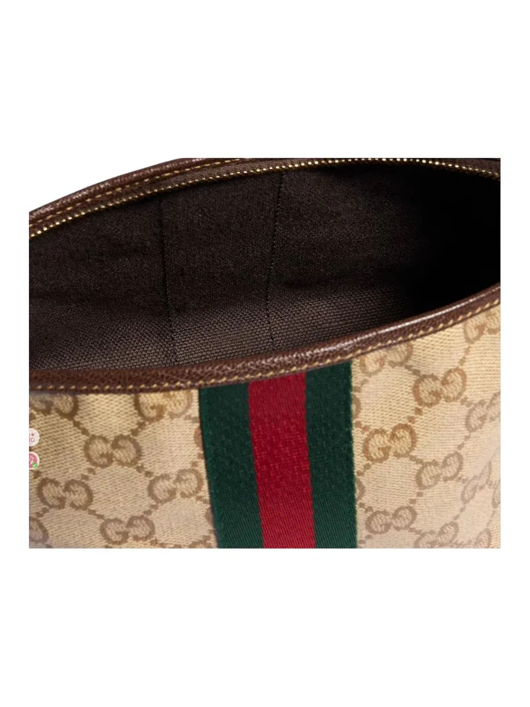Маленькая косметичка Gucci с ремешком и лентой — изображение 5 из 6, бежевый