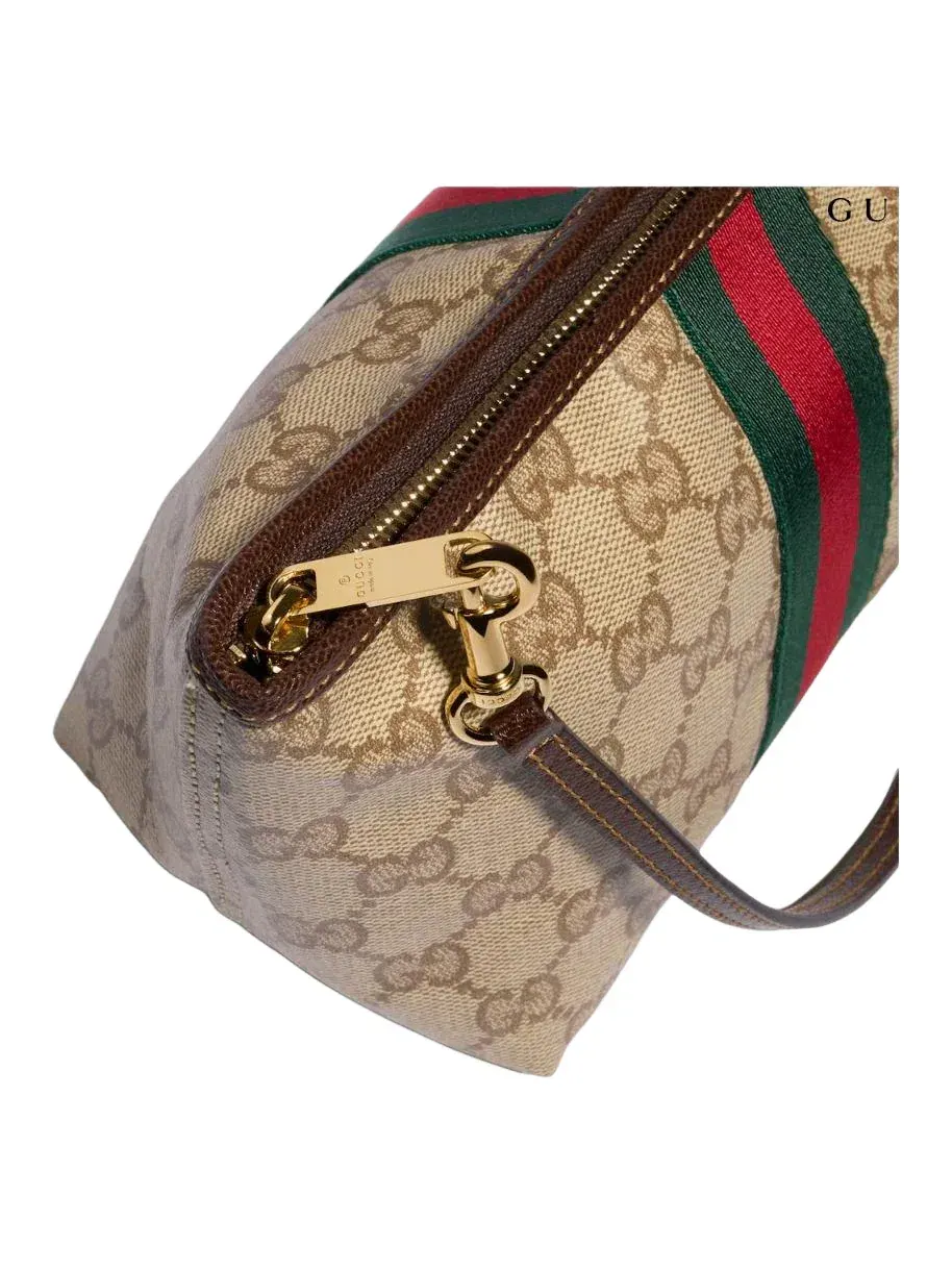 Маленькая косметичка Gucci с ремешком и лентой — изображение 6 из 6, бежевый