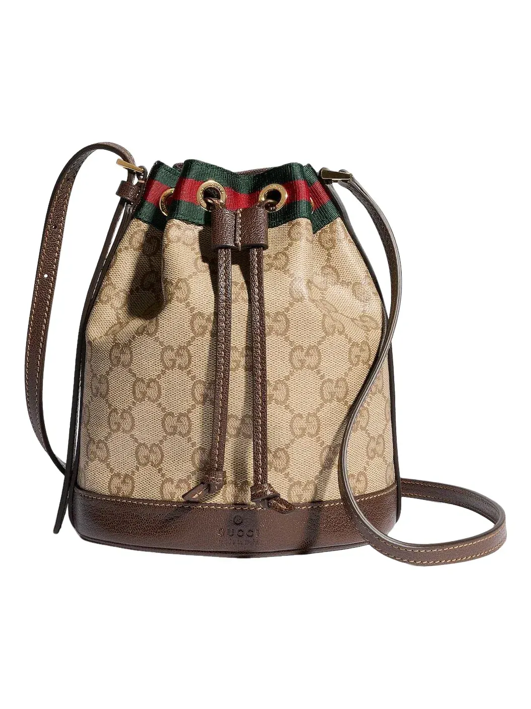 Сумка-ведро Gucci Web — изображение 1 из 4, коричневый