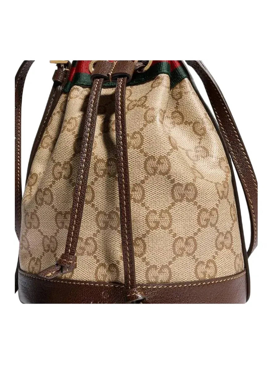 Сумка-ведро Gucci Web — изображение 3 из 4, коричневый
