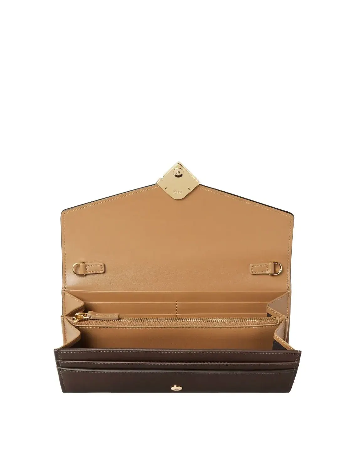 Кошелек Fendi FW25 FF Diamonds Continental With Chain 'Brown Beige' 8M0365ALV4F1UJ9 — изображение 4 из 4, коричневый