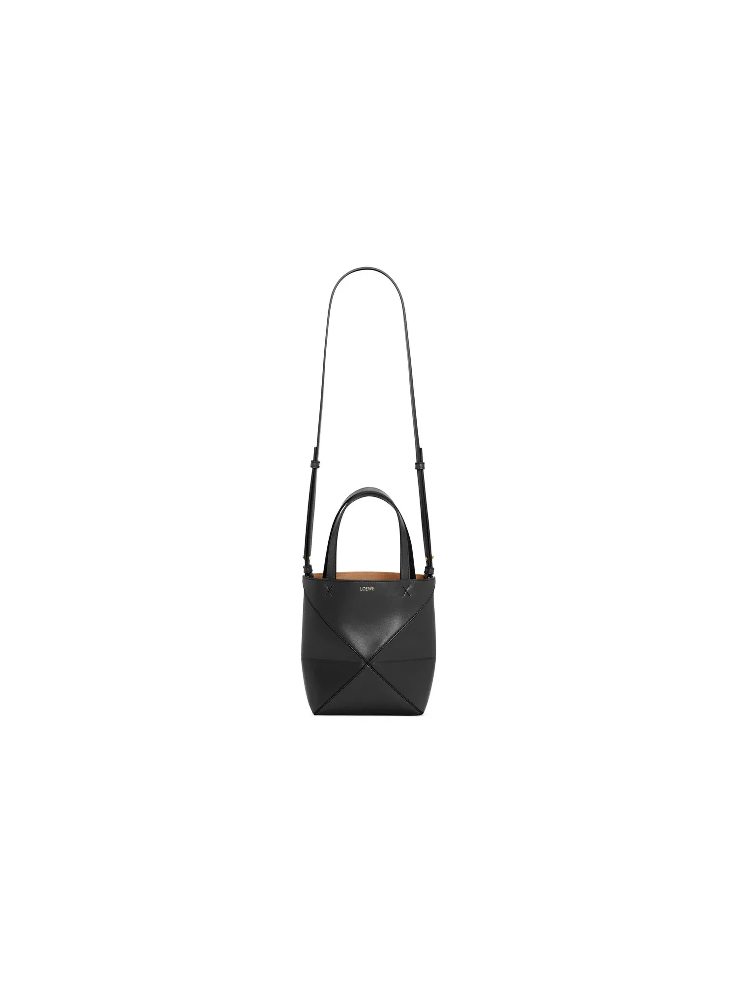 Сумка-шоппер Loewe Mini Puzzle Fold Tote, черная, A657V25X01-1100 — изображение 2 из 8, черный