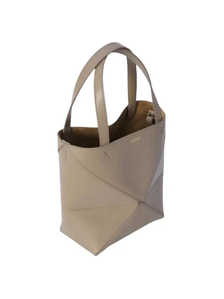 Сумка-трансформер Loewe Mini Puzzle Fold Tote — изображение 3 из 5, бежевый