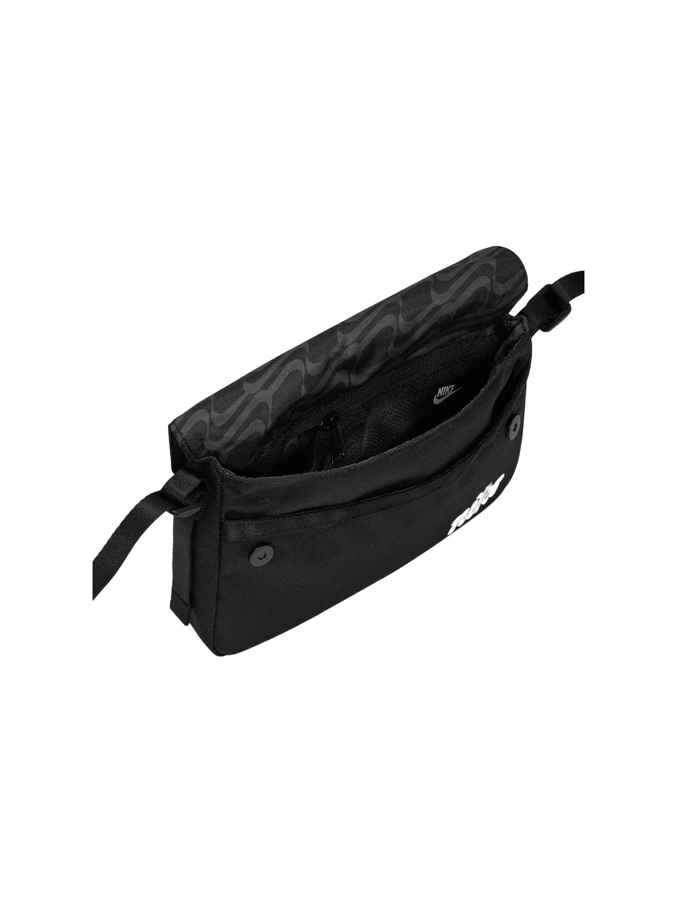 Сумка Nike Large Capacity Athleisure Casual Sports Shoulder Bag Messenger Bag Unisex Pure Black — 4