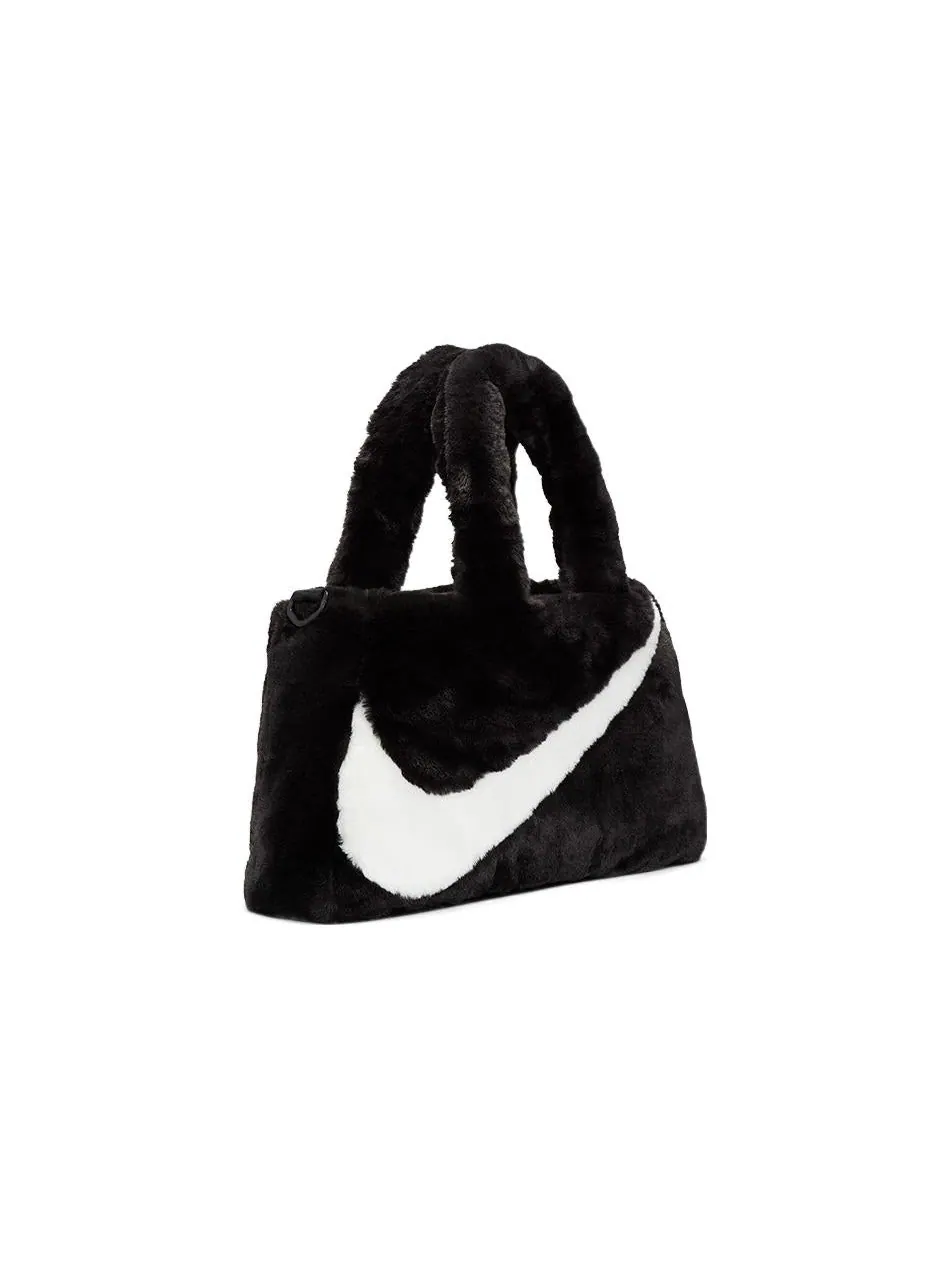 Сумка-шоппер Nike NSW из искусственного меха — изображение 2 из 6, черный/белый