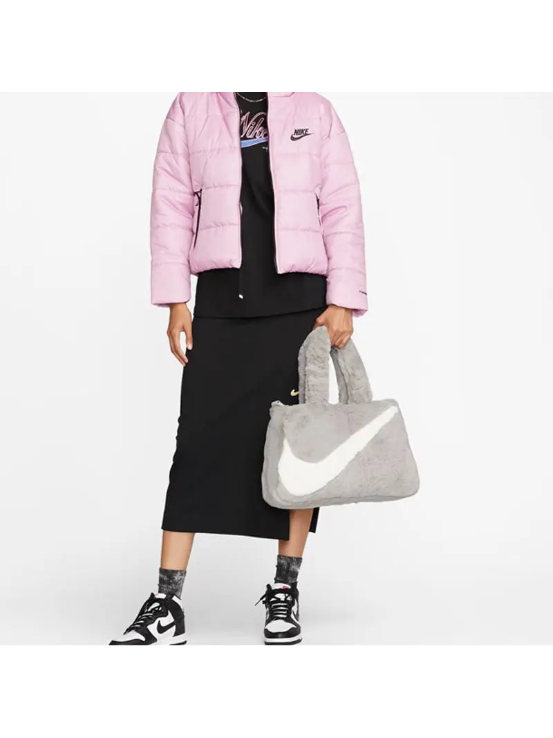 Сумка-шоппер Nike NSW из искусственного меха — изображение 6 из 6, серый/белый