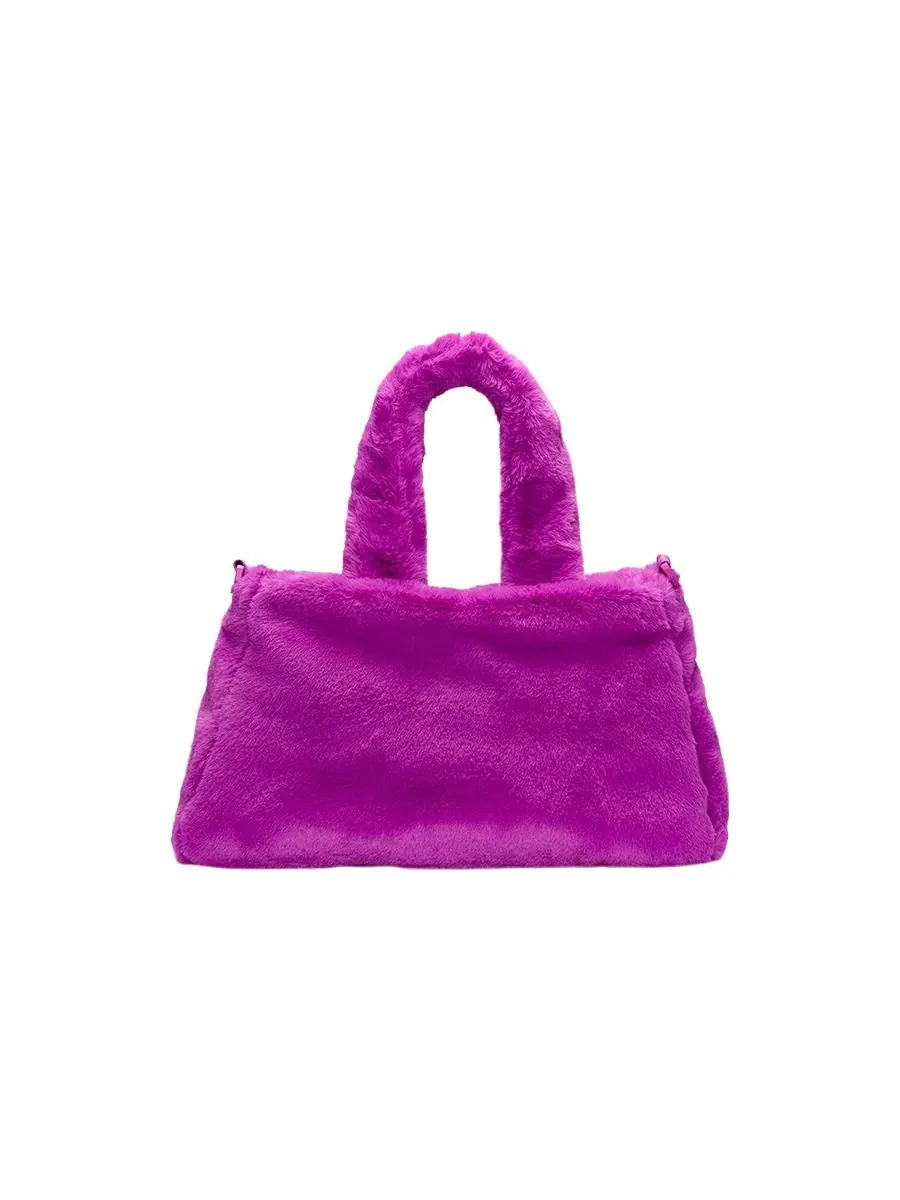 Сумка-тоут Nike NSW Faux Fur Tote Bag 'Vivid Purple Black' — 2