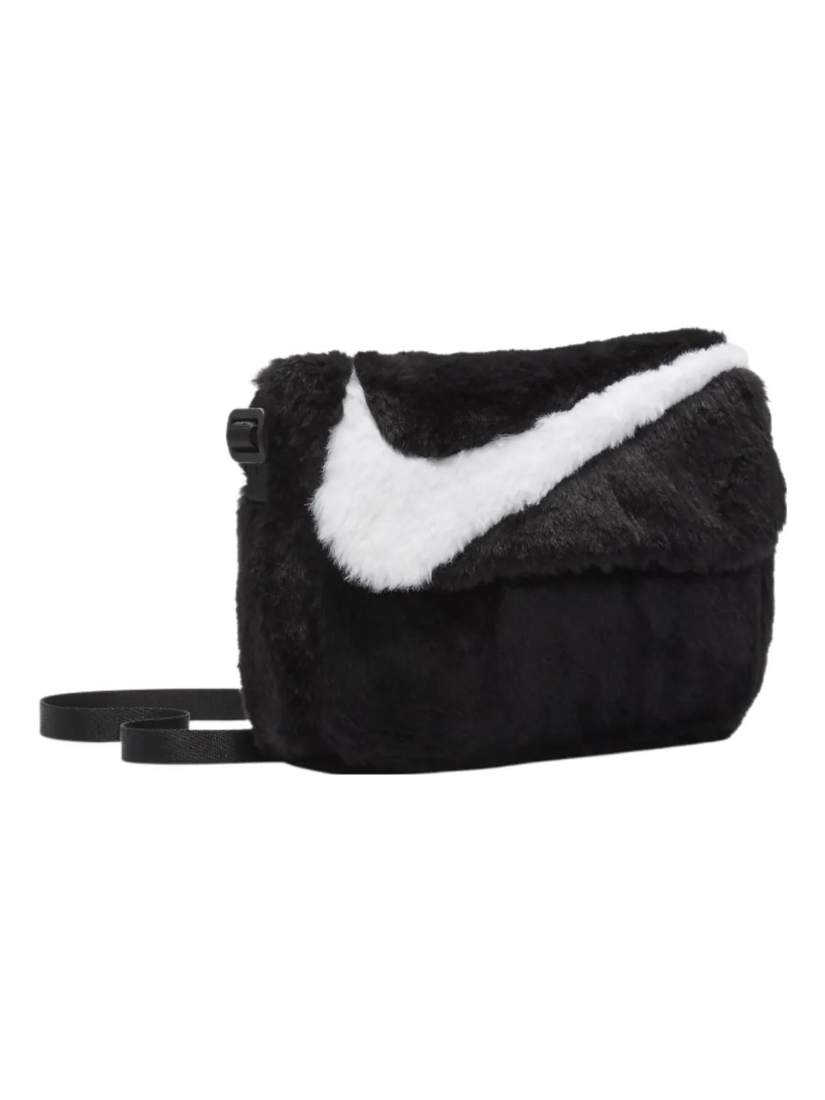 Сумка через плечо Nike Sportswear Futura 365 из искусственного меха, 1 л — изображение 2 из 5, черный/белый