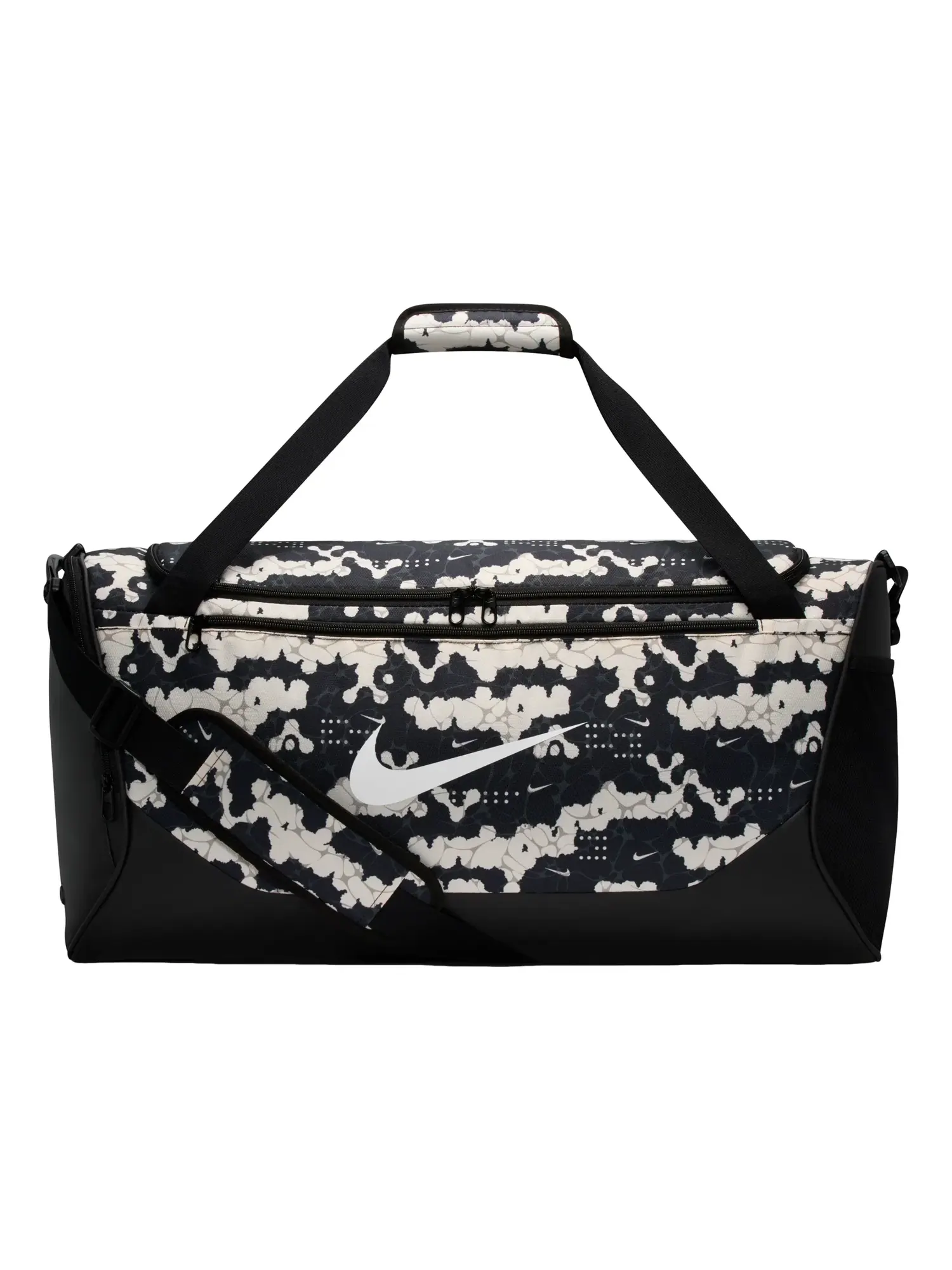 Спортивная сумка Nike Brasilia Allover Print Training Duffel Bag 60L Medium 'Chalk Black White' IH7849-103 — 1