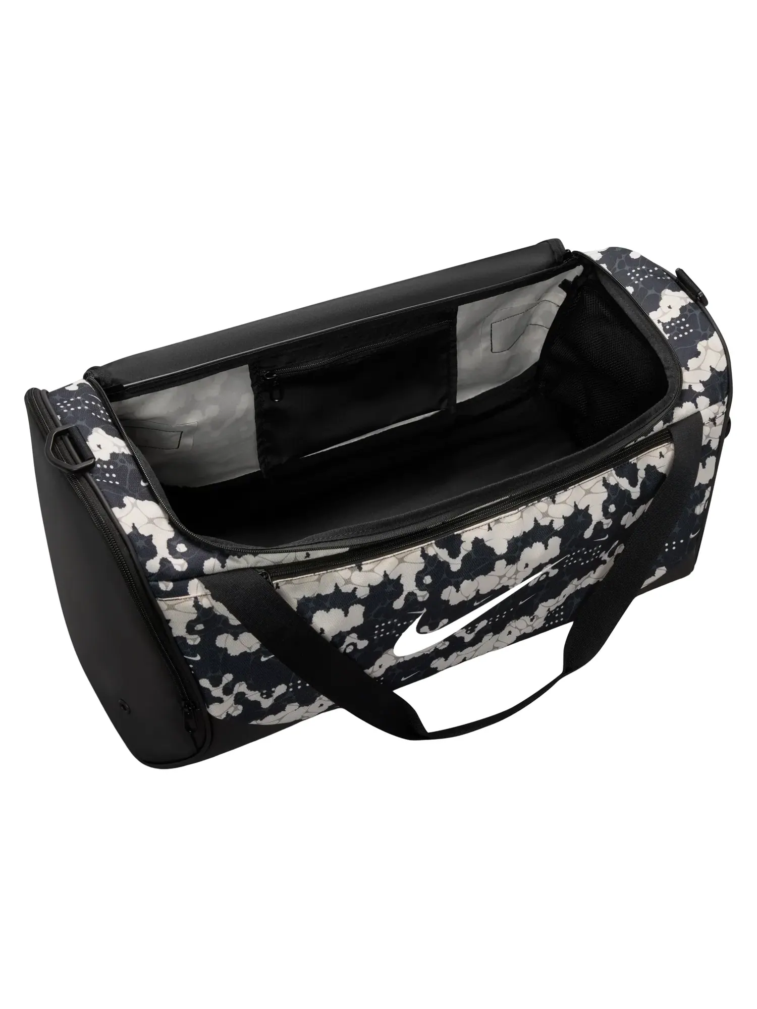 Спортивная сумка Nike Brasilia Allover Print Training Duffel Bag 60L Medium 'Chalk Black White' IH7849-103 — 2