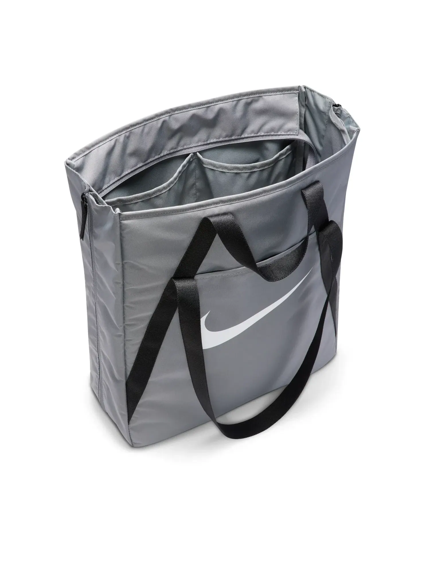 Женская сумка-шопер с принтом Nike Gym Tote 28L Smoke Grey Black White — изображение 2 из 6, серый