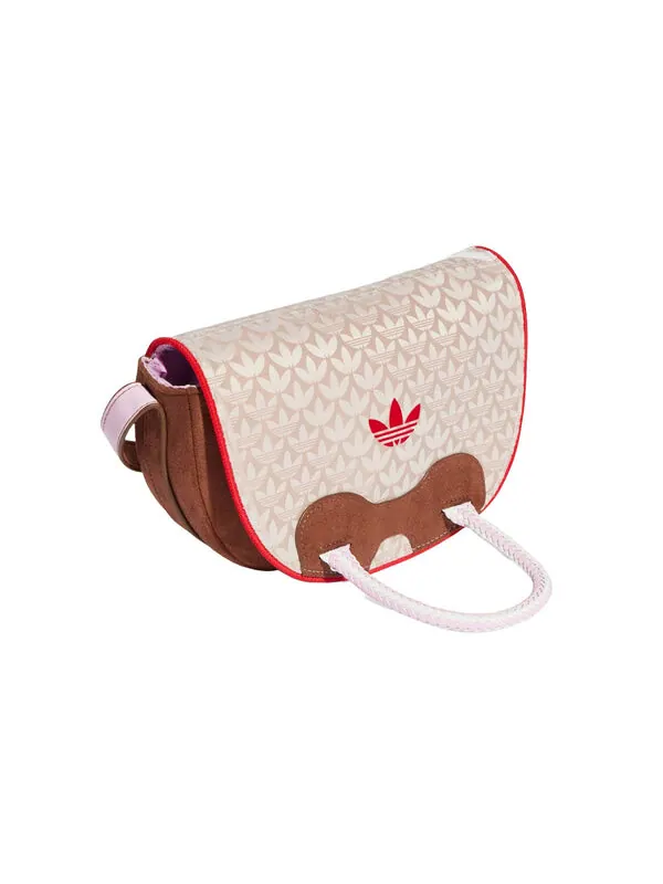 Сумка Adidas Trefoil Monogram Jacquard Suede Satchel Bag — изображение 2 из 2, коричневый