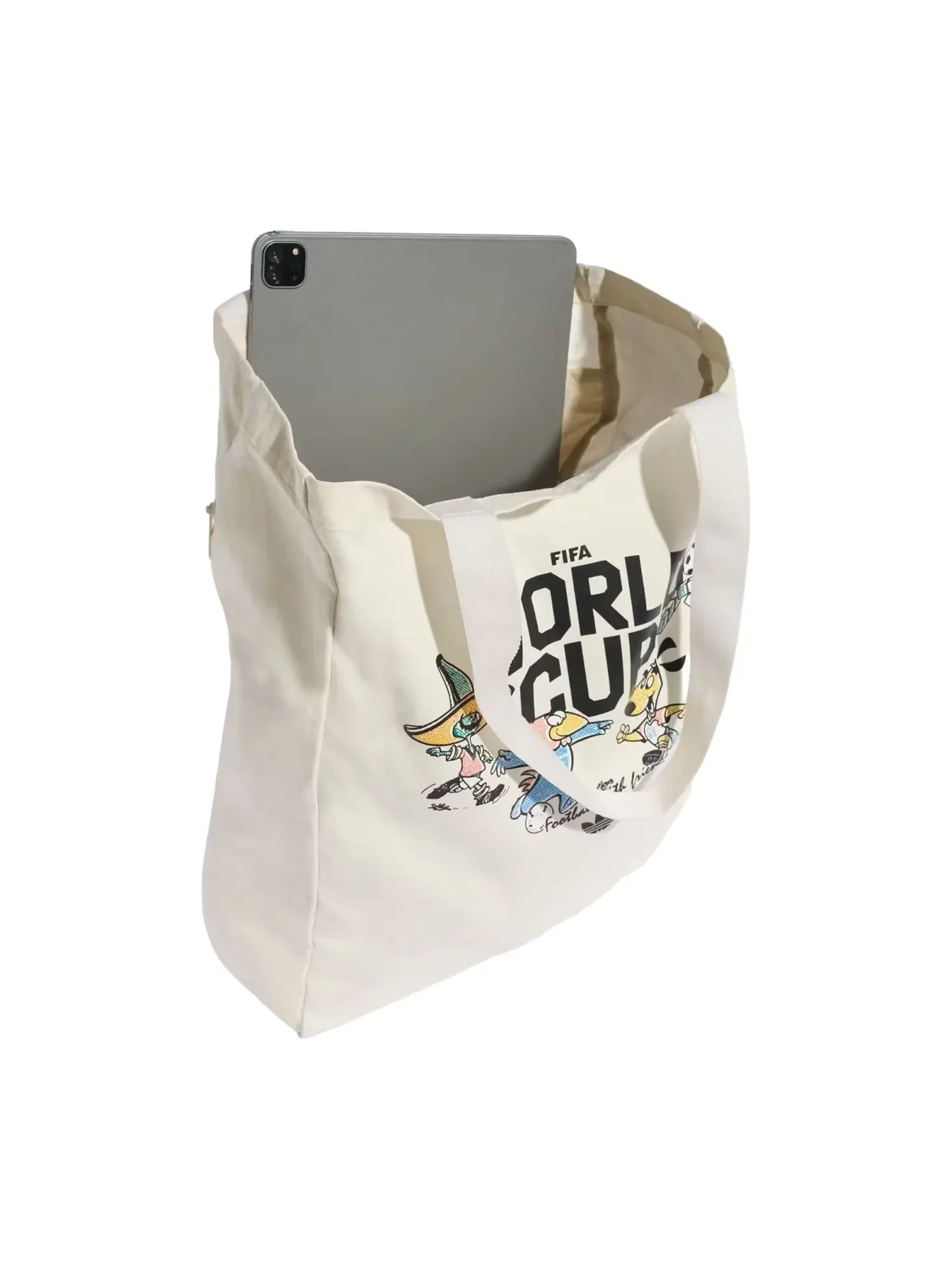 Сумка-шоппер Adidas FIFA World Cup 26 Mascot Tote 'Cloud White' KE9640 — изображение 4 из 5, бежевый