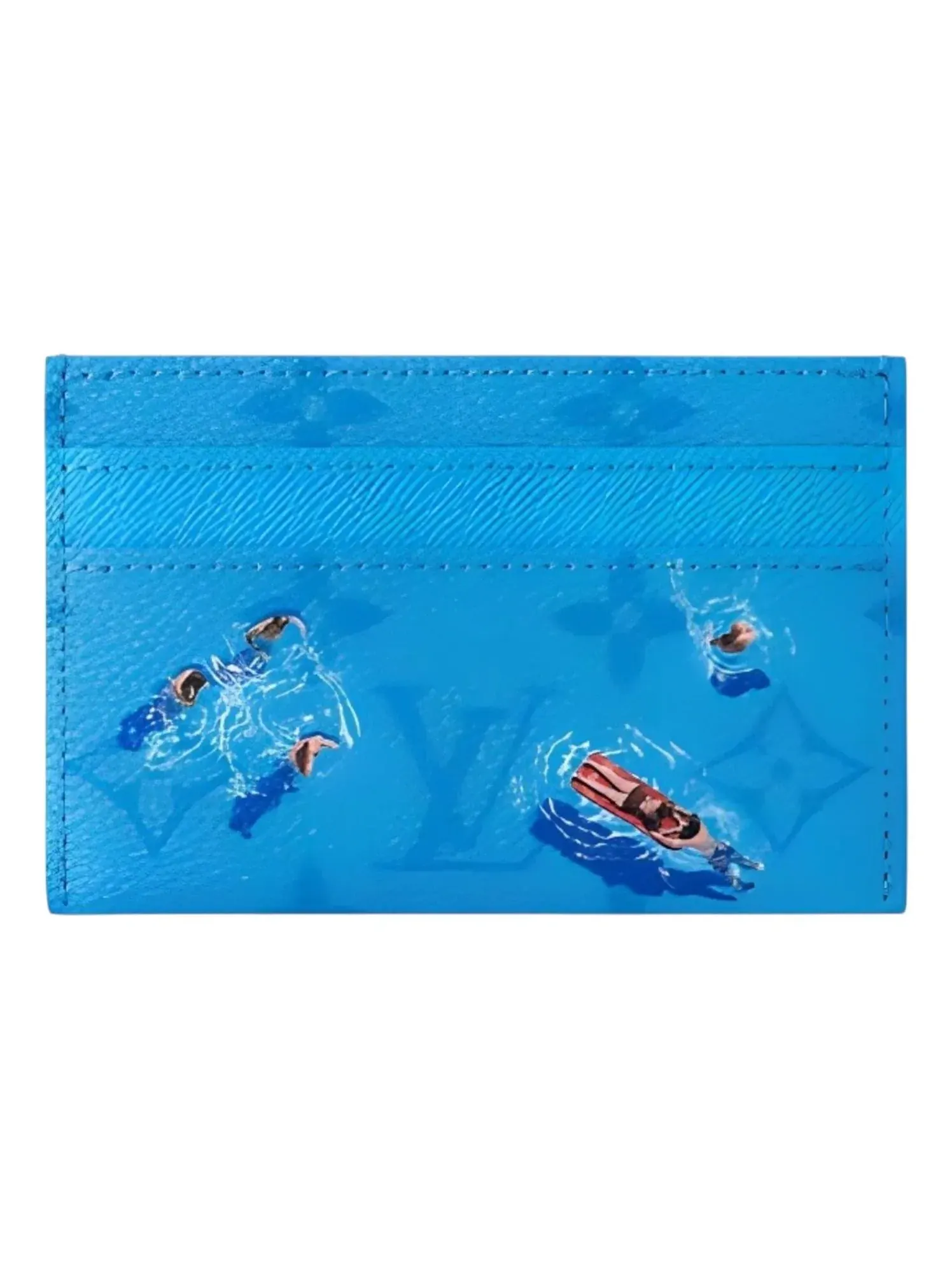 Двойной футляр для карт Louis Vuitton Pool 'Blue Lagoon' — изображение 1 из 4, синий