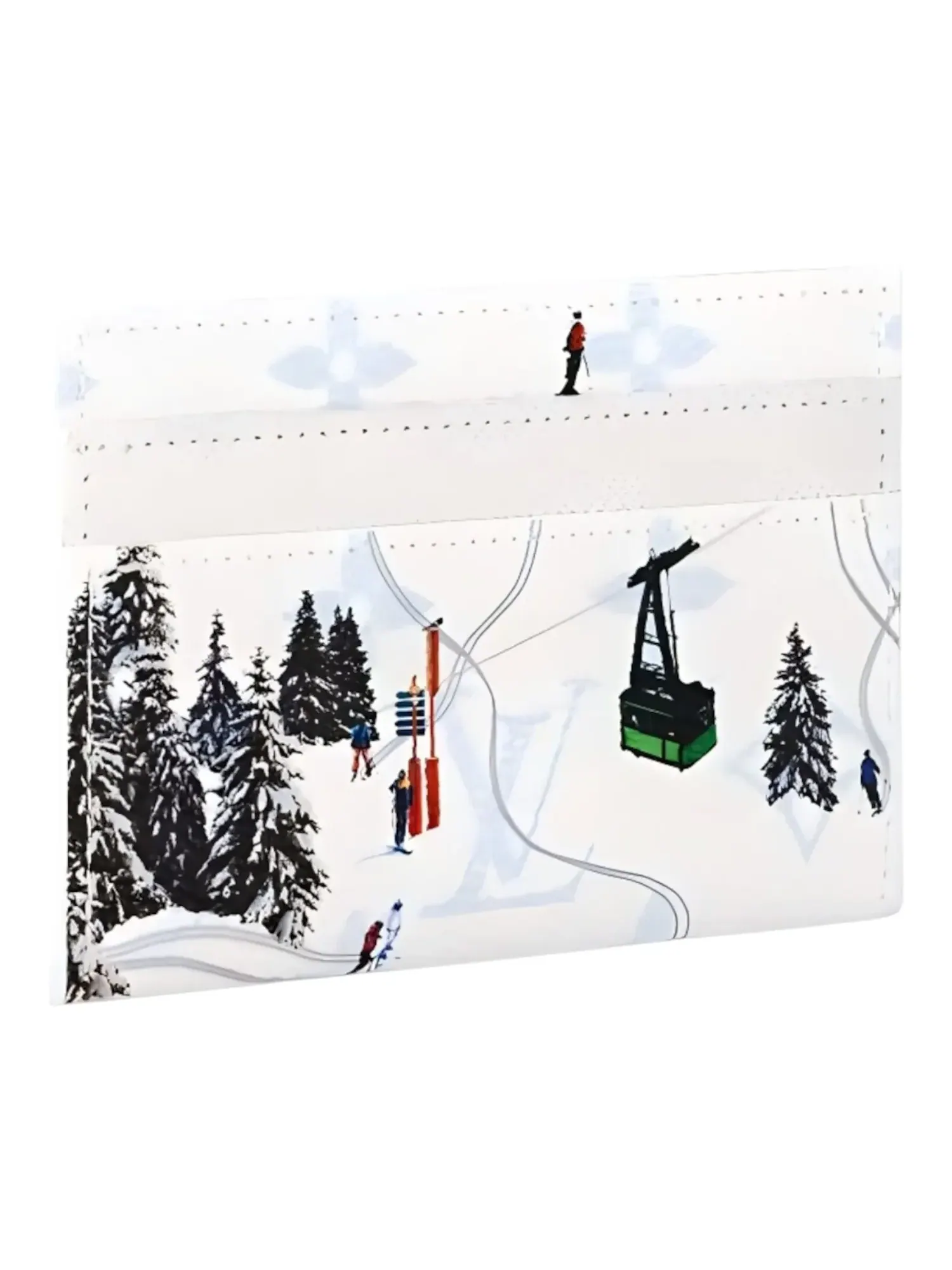 Двойной футляр для карт Louis Vuitton Ski, белый, модель — изображение 2 из 4