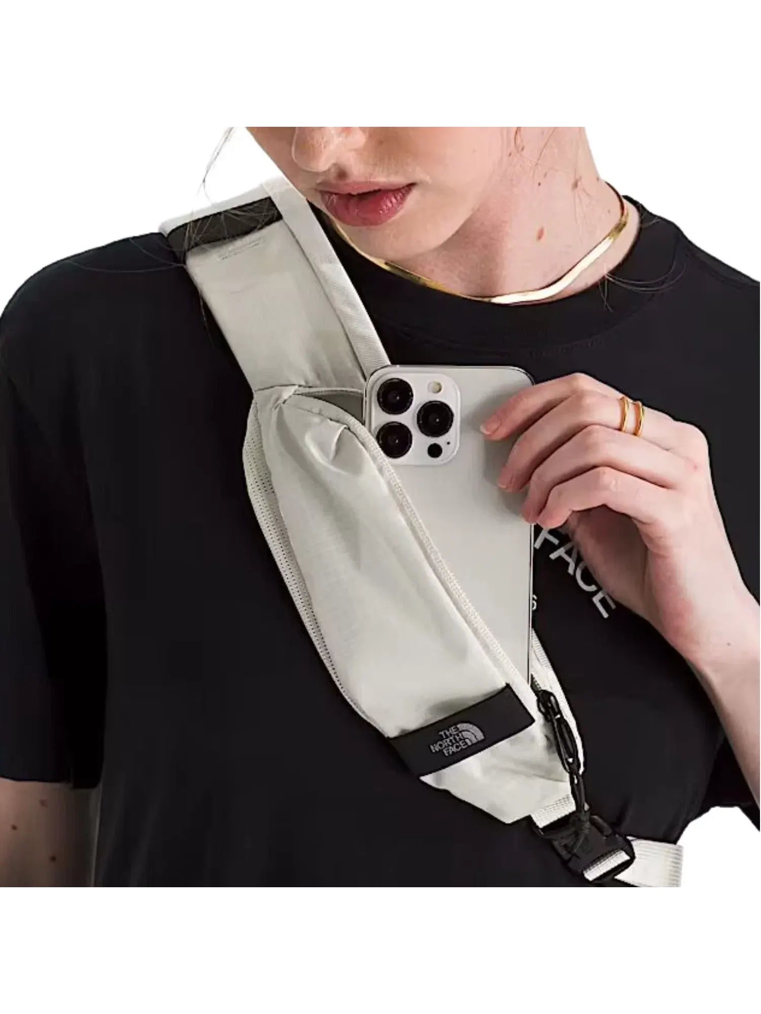 Мужская сумка-слинг с принтом The North Face White Dune TNF Black — 5