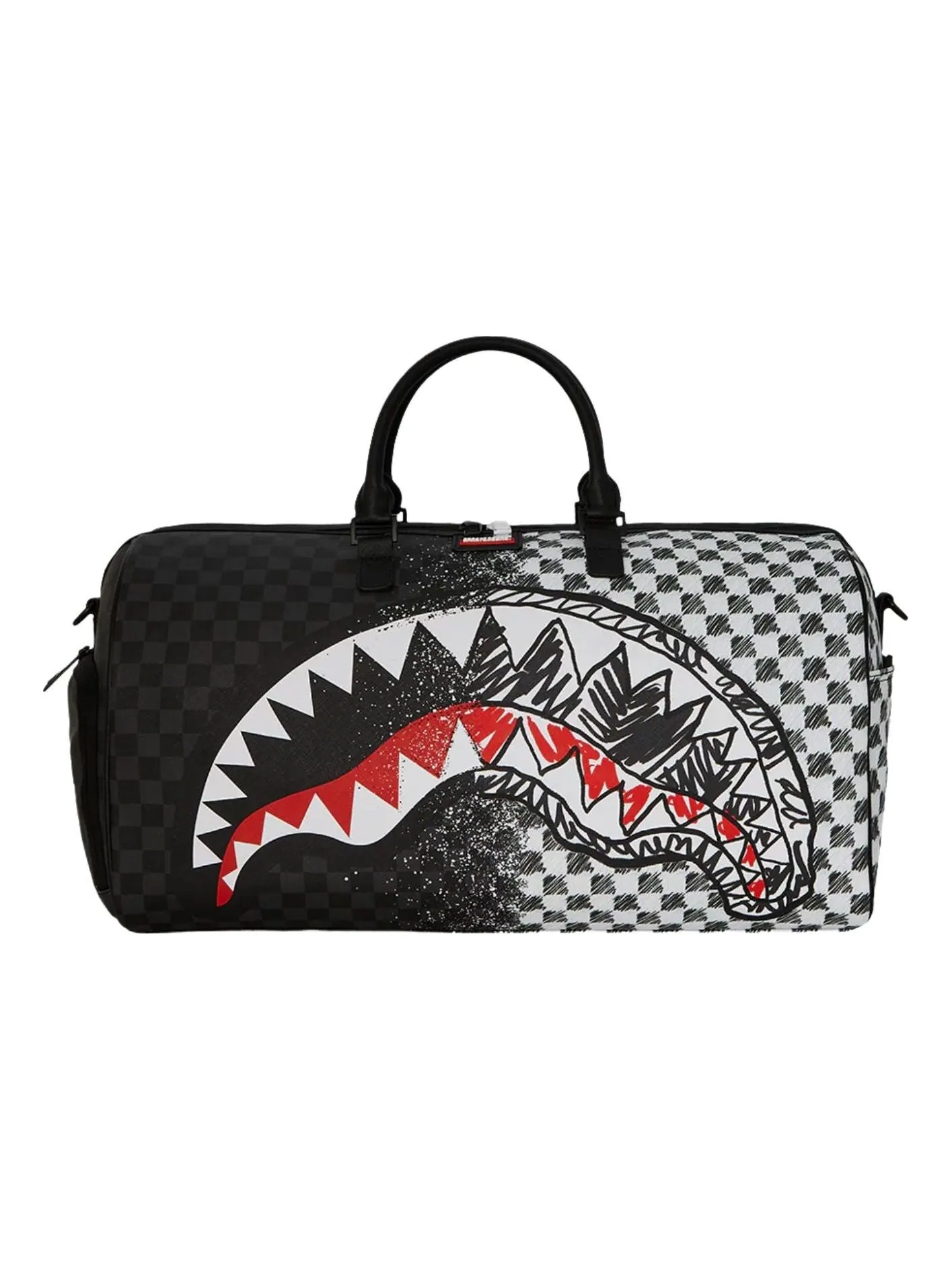 Дорожная сумка Sprayground Scribble Dribble Check 'Черно-белая'