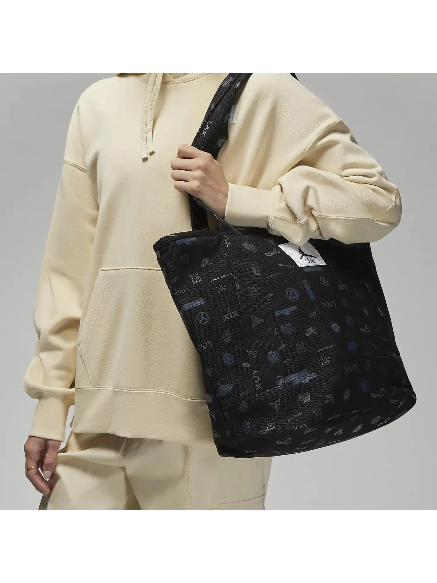 Сумка Air Jordan Flight Printed Recycled Cotton Carryall Tote 'Black' — 5