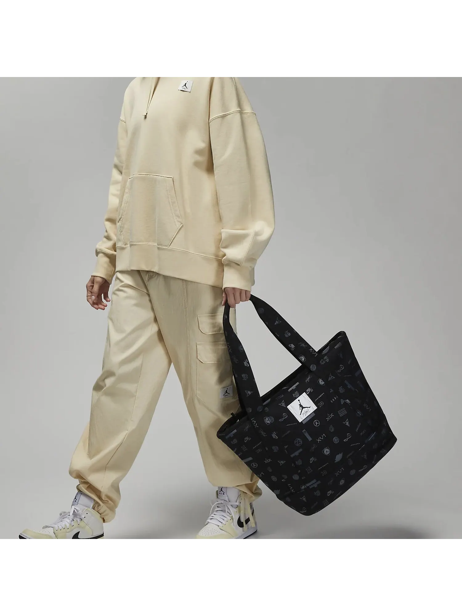 Сумка Air Jordan Flight Printed Recycled Cotton Carryall Tote 'Black' — 6