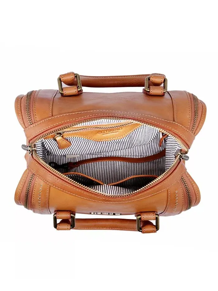 Женская сумка через плечо Mini Trunk из натуральной кожи OLD TREND — изображение 2 из 12, орех