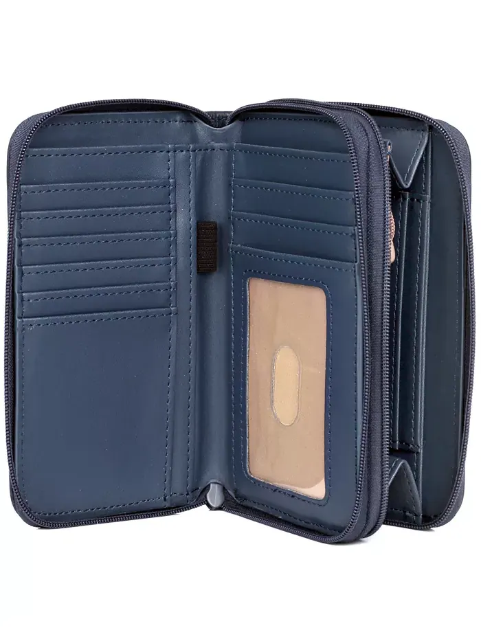 Женский кошелек Heiress Double Zip Organizer с двумя молниями Julia Buxton — изображение 2 из 5, темно-синий