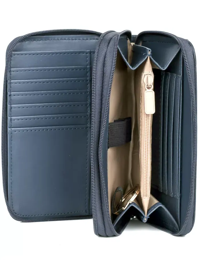 Женский кошелек Heiress Double Zip Organizer с двумя молниями Julia Buxton — изображение 3 из 5, темно-синий